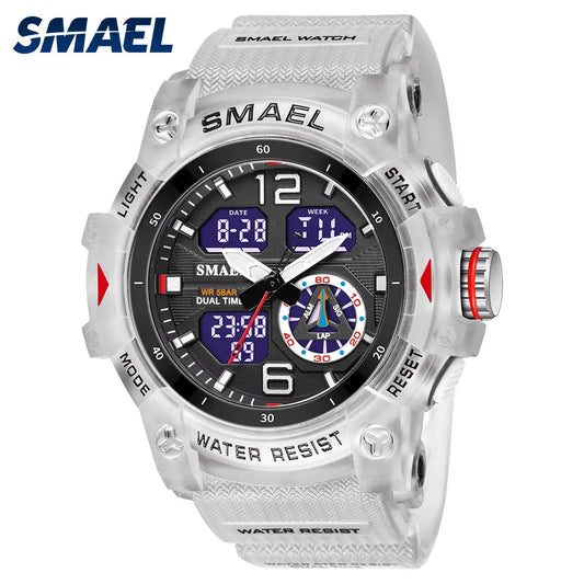 Military Watch Quartz Wristwatches Sport 50M Waterproof Alarm Clock Light Analog Digital Male Clocks 8007 Mens Watches Digital